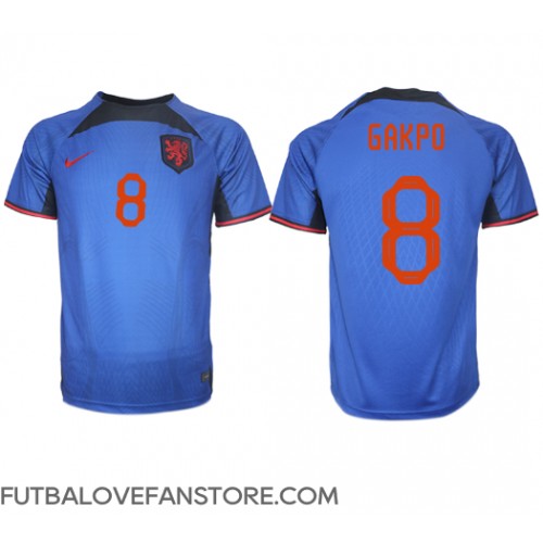 Holandsko Cody Gakpo #8 Vonkajší futbalový dres MS 2022 Krátky Rukáv
